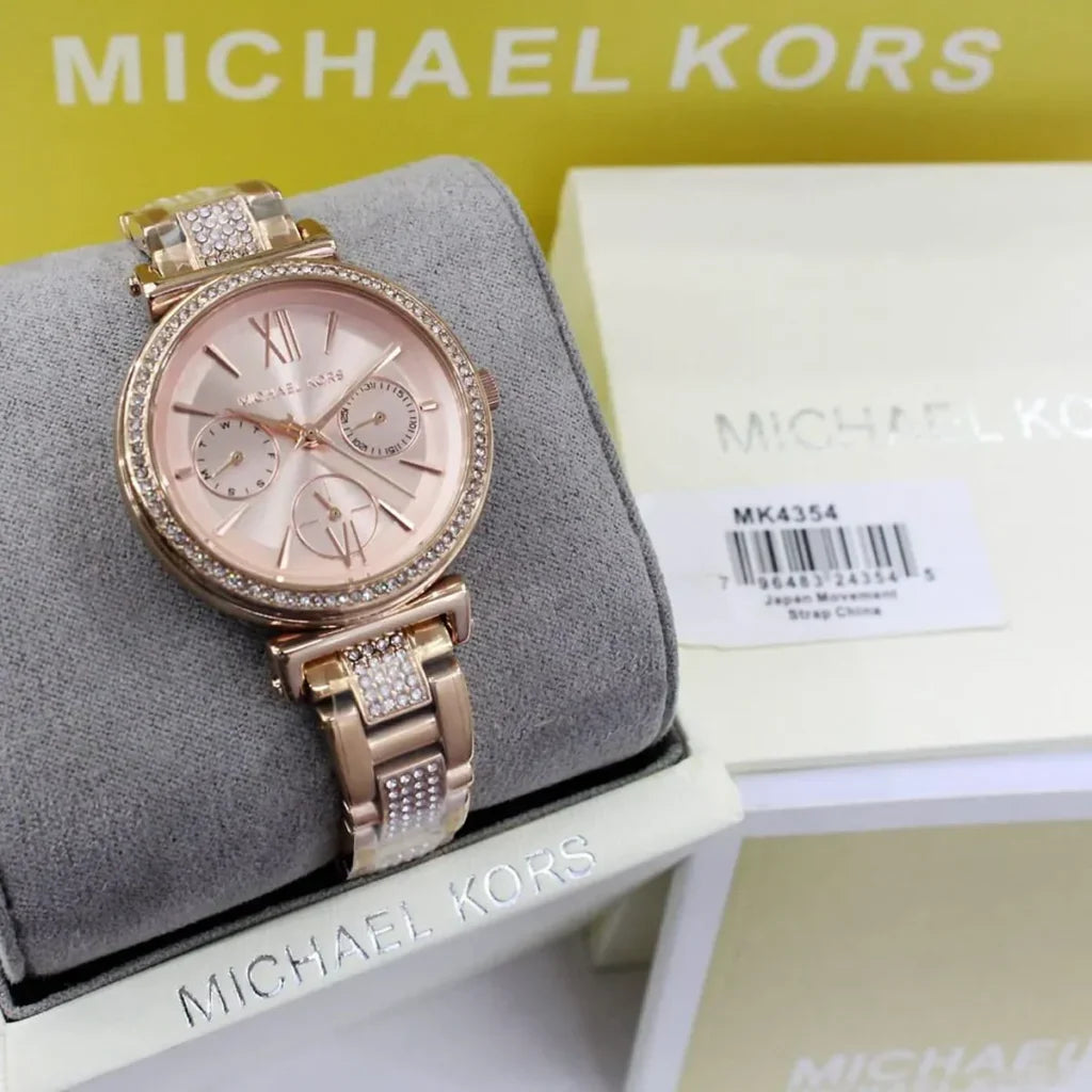  Shop Authentic Michael Kors Sofie Quartz Rose Gold Dial Rose Gold Steel Strap Watch For Women - MK4354 - Luxxuri