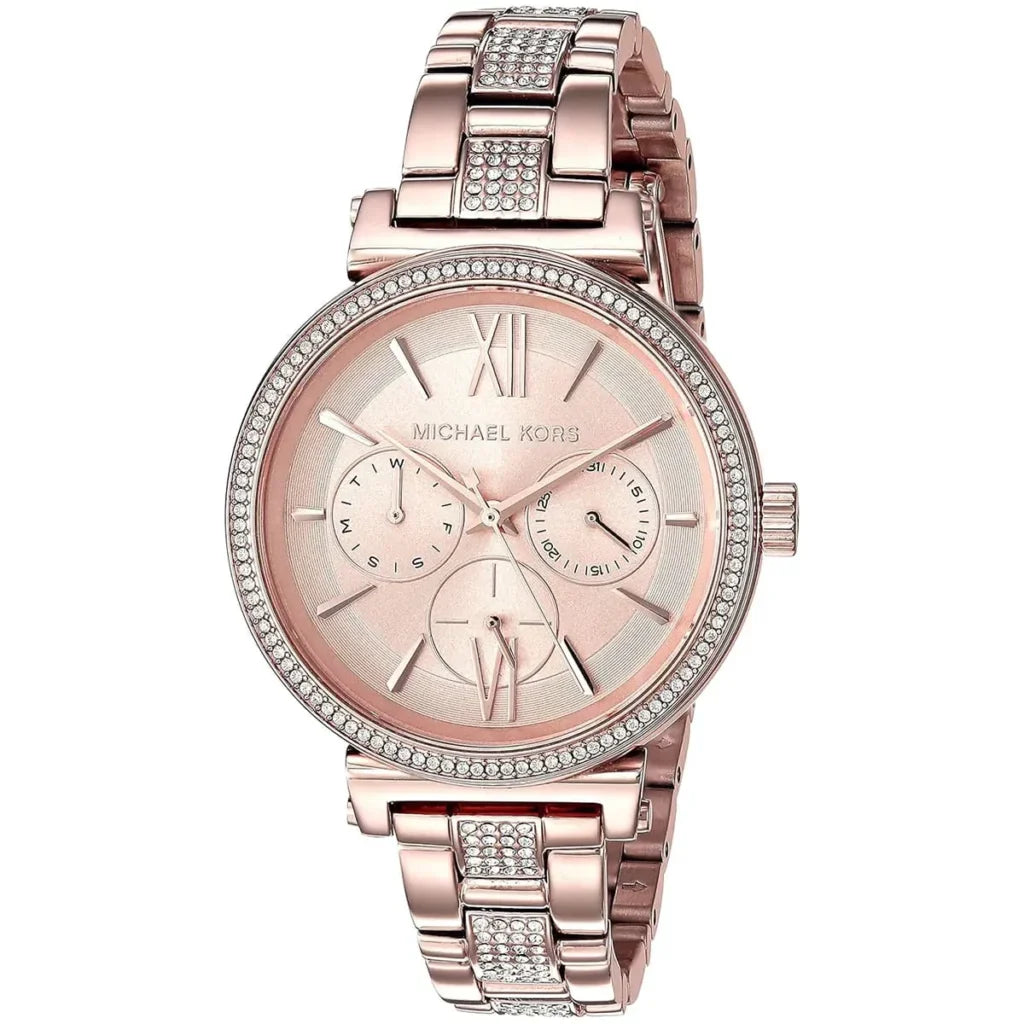  Shop Authentic Michael Kors Sofie Quartz Rose Gold Dial Rose Gold Steel Strap Watch For Women - MK4354 - Luxxuri