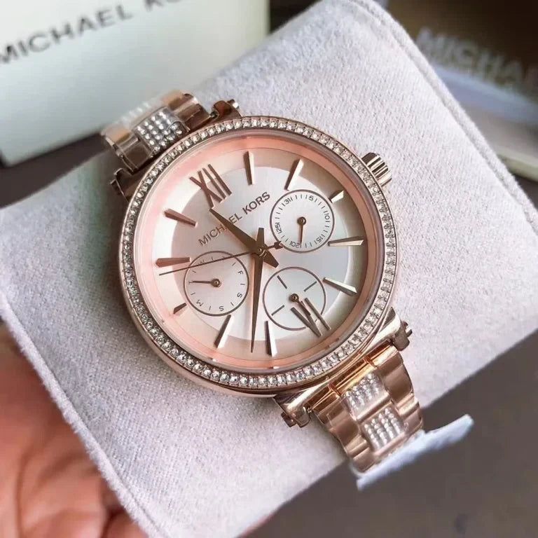  Shop Authentic Michael Kors Sofie Quartz Rose Gold Dial Rose Gold Steel Strap Watch For Women - MK4354 - Luxxuri