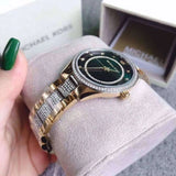  Shop Authentic Michael Kors Lauryn Crystal Pave Black Dial Two Tone Steel Strap Watch For Women - MK4403 - Luxxuri