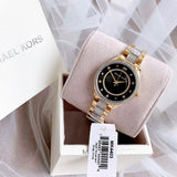  Shop Authentic Michael Kors Lauryn Crystal Pave Black Dial Two Tone Steel Strap Watch For Women - MK4403 - Luxxuri