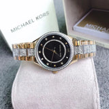  Shop Authentic Michael Kors Lauryn Crystal Pave Black Dial Two Tone Steel Strap Watch For Women - MK4403 - Luxxuri