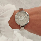  Shop Authentic Michael Kors Charley Quartz Crystals Silver Dial Silver Steel Strap Watch For Women - MK4432 - Luxxuri