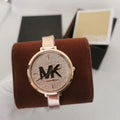  Shop Authentic Michael Kors Charley Quartz Crystals Rose Gold Dial Rose Gold Steel Strap Watch For Women - MK4433 - Luxxuri