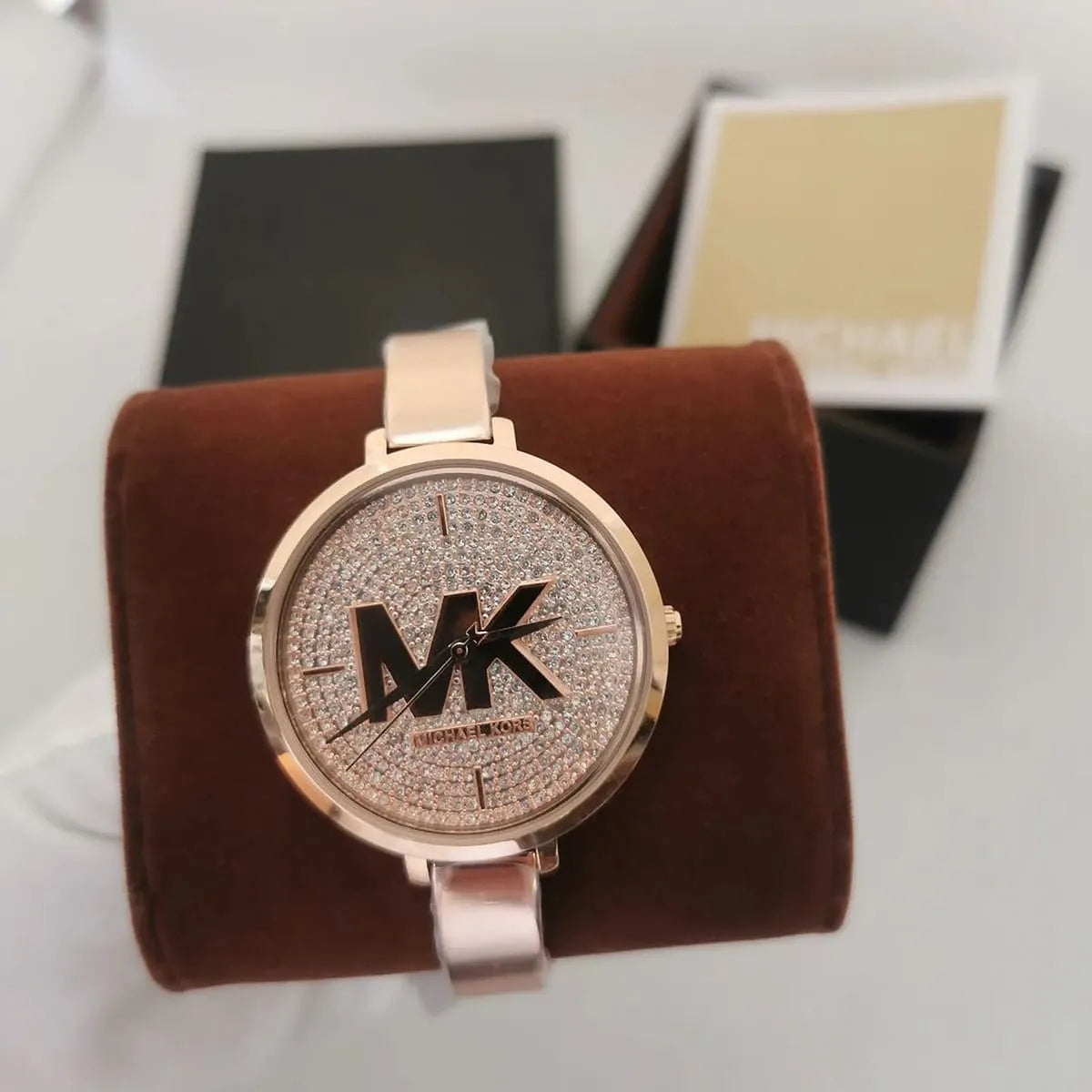  Shop Authentic Michael Kors Charley Quartz Crystals Rose Gold Dial Rose Gold Steel Strap Watch For Women - MK4433 - Luxxuri