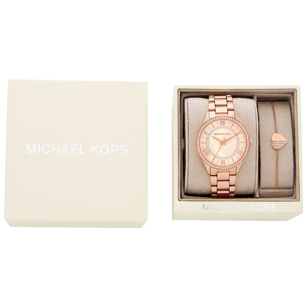  Shop Authentic Michael Kors Lauryn Mother of Pearl Dial Rose Gold Dial Rose Gold Steel Strap Watch For Women - MK4491 - Luxxuri