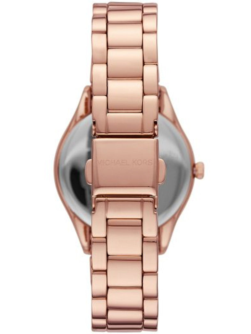  Shop Authentic Michael Kors Lauryn Mother of Pearl Dial Rose Gold Dial Rose Gold Steel Strap Watch For Women - MK4491 - Luxxuri