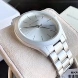  Shop Authentic Michael Kors Slim Runway Silver Dial Silver Steel Strap Watch For Women - MK4502 - Luxxuri