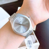  Shop Authentic Michael Kors Slim Runway Silver Dial Silver Steel Strap Watch For Women - MK4502 - Luxxuri