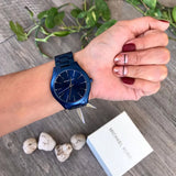  Shop Authentic Michael Kors Slim Runway Quartz Blue Dial Blue Steel Strap Watch For Women - MK4503 - Luxxuri