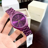  Shop Authentic Michael Kors Slim Runway Quartz Purple Dial Purple Steel Strap Watch For Women - MK4507 - Luxxuri