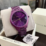  Shop Authentic Michael Kors Slim Runway Quartz Purple Dial Purple Steel Strap Watch For Women - MK4507 - Luxxuri