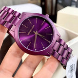  Shop Authentic Michael Kors Slim Runway Quartz Purple Dial Purple Steel Strap Watch For Women - MK4507 - Luxxuri