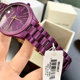  Shop Authentic Michael Kors Slim Runway Quartz Purple Dial Purple Steel Strap Watch For Women - MK4507 - Luxxuri