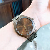  Shop Authentic Michael Kors Slim Runway Brown Dial Brown Steel Strap Watch For Women - MK4508 - Luxxuri