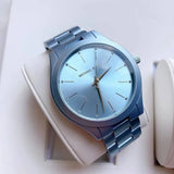  Shop Authentic Michael Kors Slim Runway Blue Dial Blue Steel Strap Watch For Women - MK4548 - Luxxuri