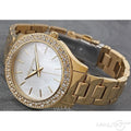  Shop Authentic Michael Kors Liliane Mother of Pearl White Dial Gold Steel Strap Watch For Women - MK4555 - Luxxuri