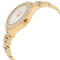  Shop Authentic Michael Kors Liliane Mother of Pearl White Dial Gold Steel Strap Watch For Women - MK4555 - Luxxuri