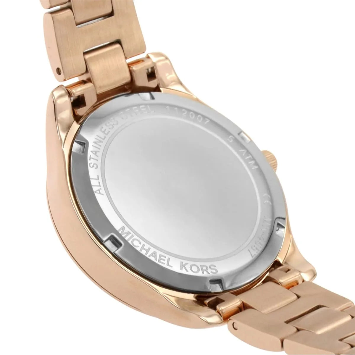  Shop Authentic Michael Kors Lilane Three Hand Mother of Pearl White Dial Rose Gold Steel Strap Watch For Women - MK4557 - Luxxuri