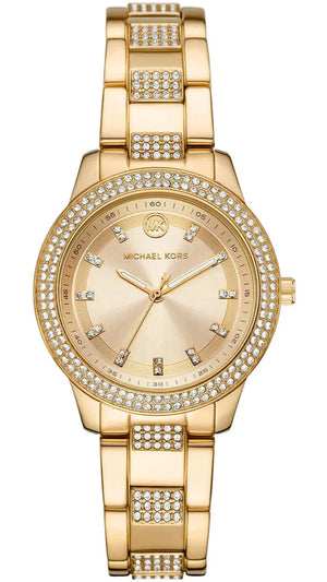  Shop Authentic Michael Kors Tibby Three-Hand Glitz Gold Dial Gold Steel Strap Watch for Women - MK4575 - Luxxuri
