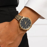  Shop Authentic Michael Kors Pyper Three-Hand Black Dial Gold Steel Strap Watch For Women - MK4593 - Luxxuri