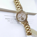  Shop Authentic Michael Kors Abbey Three-Hand Analog White Dial Gold Steel Strap Watch for Women - MK4615 - Luxxuri