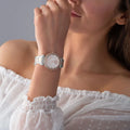 Michael Kors Abbey Three-Hand White Dial Two Tone Steel Strap Watch for Women - MK4616