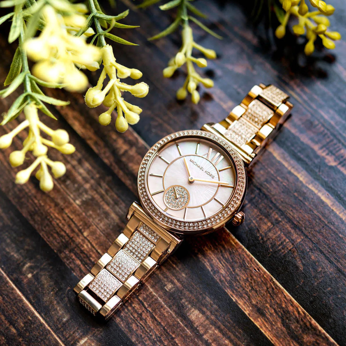  Shop Authentic Michael Kors Abbey Three-Hand Analog Crystals Rose Gold Dial Rose Gold Steel Strap Watch for Women - MK4617 - Luxxuri