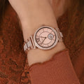  Shop Authentic Michael Kors Abbey Three-Hand Analog Crystals Rose Gold Dial Rose Gold Steel Strap Watch for Women - MK4617 - Luxxuri