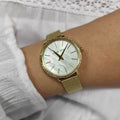 Michael Kors Pyper Quartz Mother of Pearl White Dial Gold Mesh Bracelet Watch For Women - MK4619