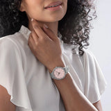  Shop Authentic Michael Kors Pyper Three Hand Pink Dial Silver Steel Strap Watch For Women - MK4631 - Luxxuri