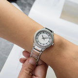  Shop Authentic Michael Kors Sylvia Mother of Pearl Dial Silver Steel Strap Watch For Women - MK4657 - Luxxuri