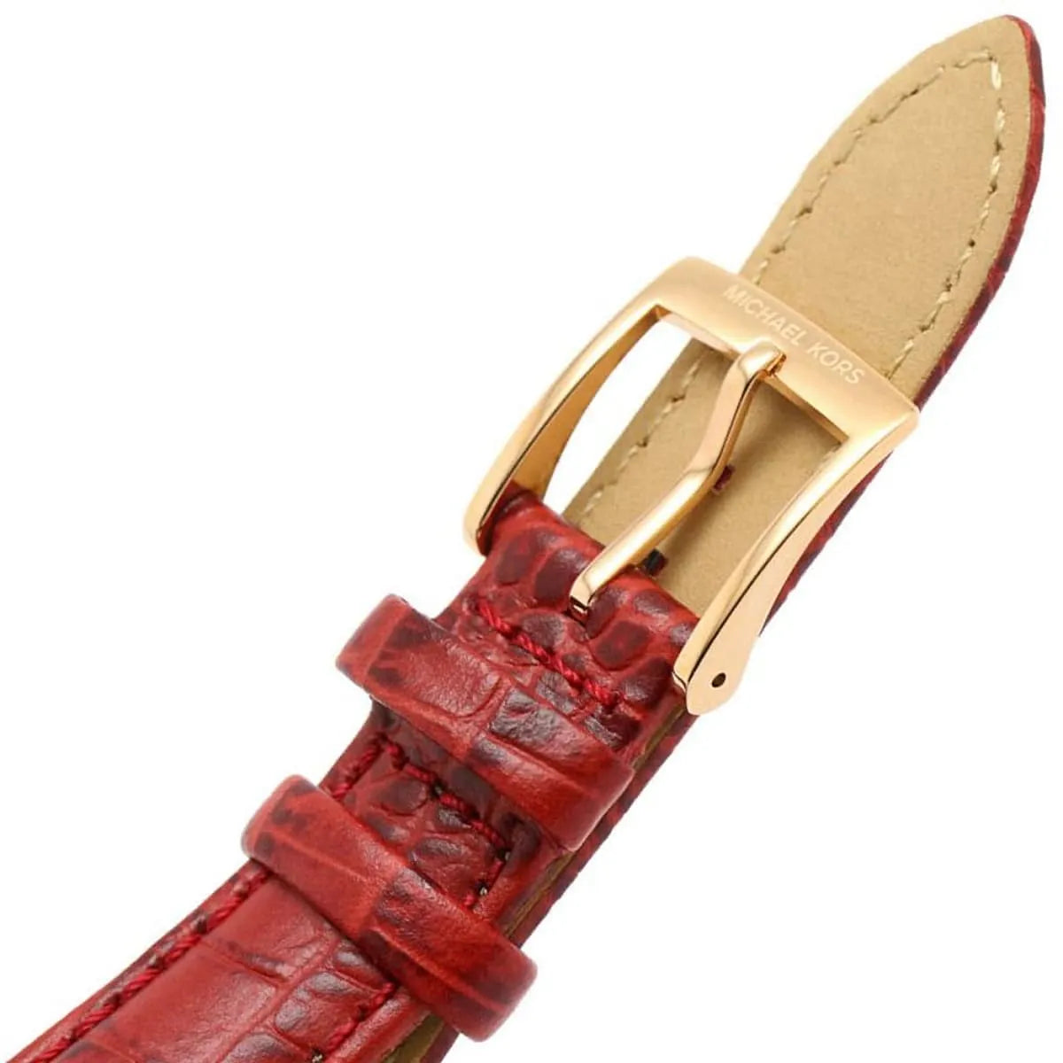  Shop Authentic Michael Kors Emery Quartz Diamonds Silver Dial Red Leather Strap Watch For Women - MK4689 - Luxxuri