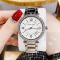  Shop Authentic Michael Kors Parker Three Hand Mother of Pearl White Dial Silver Steel Strap Watch For Women - MK4694 - Luxxuri