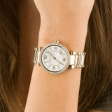  Shop Authentic Michael Kors Parker Three-Hand Mother of Pearl White Dial Rose Gold Steel Strap Watch For Women - MK4695 - Luxxuri