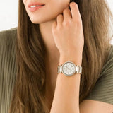  Shop Authentic Michael Kors Parker Three-Hand Mother of Pearl White Dial Rose Gold Steel Strap Watch For Women - MK4695 - Luxxuri