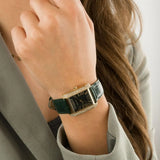  Shop Authentic Michael Kors Emery Quartz Diamonds Green Dial Green Leather Strap Watch For Women - MK4697 - Luxxuri