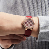  Shop Authentic Michael Kors Camille Three Hand Crystals Rose Gold Dial Red Leather Strap Watch For Women - MK4701 - Luxxuri