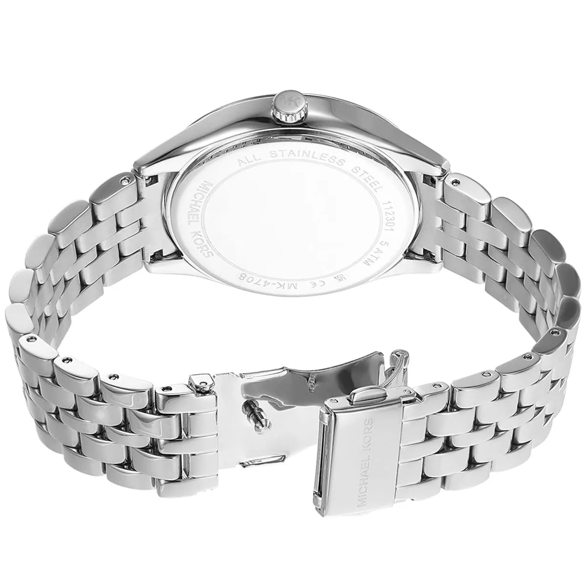  Shop Authentic Michael Kors Harlowe Three-Hand Quartz Silver Dial Silver Steel Strap Watch For Women - MK4708 - Luxxuri