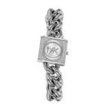  Shop Authentic Michael Kors Chain Lock Pave Silver Dial Silver Steel Strap Watch For Women - MK4718 - Luxxuri