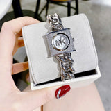  Shop Authentic Michael Kors Chain Lock Pave Silver Dial Silver Steel Strap Watch For Women - MK4718 - Luxxuri