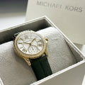  Shop Authentic Michael Kors Mini Everest Crystals White Dial Green Leather Strap Watch for Women - MK4720 - Luxxuri