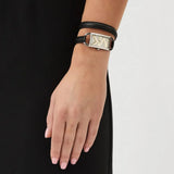  Shop Authentic Michael Kors Empire Three-Hand Silver Dial Black Leather Strap Watch For Women - MK4722 - Luxxuri
