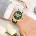  Shop Authentic Michael Kors Parker Green Dial Green Leather Strap Watch For Women - MK4724 - Luxxuri
