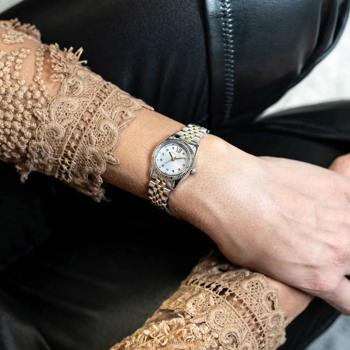  Shop Authentic Michael Kors Lexington Analog Silver Dial Two Tone Steel Strap Watch for Women - MK4740 - Luxxuri