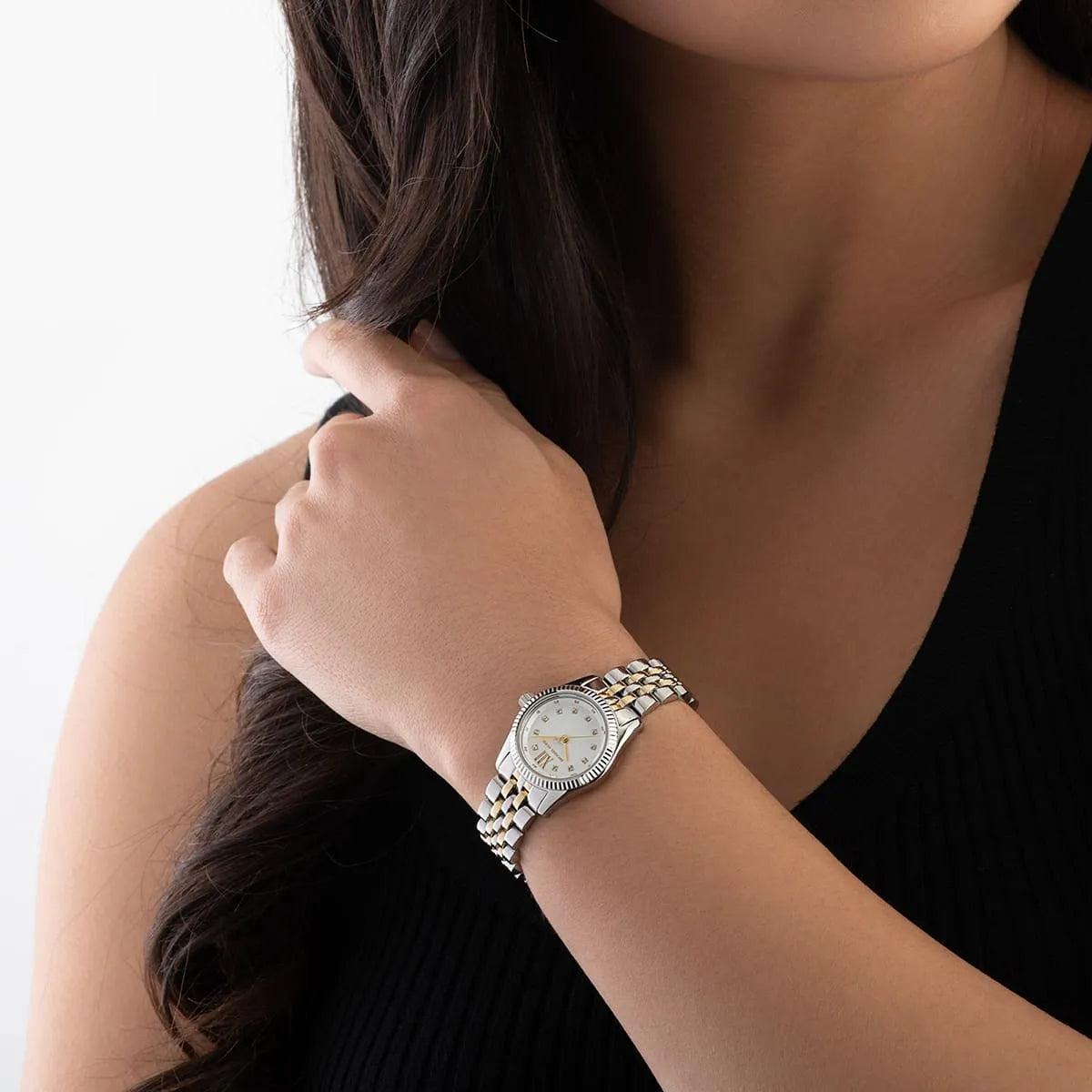  Shop Authentic Michael Kors Lexington Analog Silver Dial Two Tone Steel Strap Watch for Women - MK4740 - Luxxuri