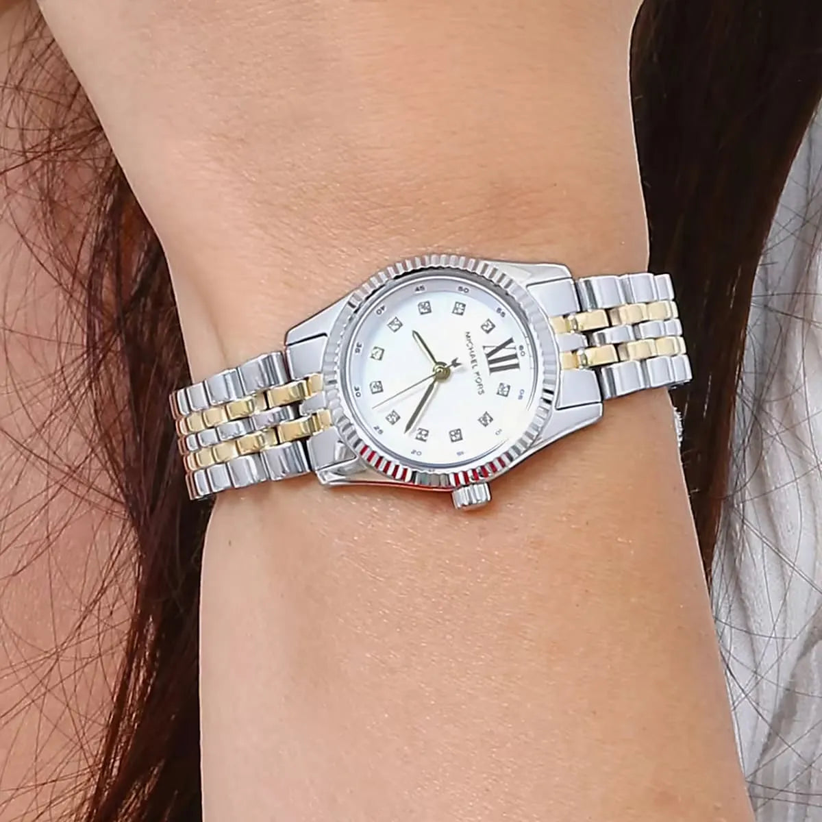  Shop Authentic Michael Kors Lexington Analog Silver Dial Two Tone Steel Strap Watch for Women - MK4740 - Luxxuri