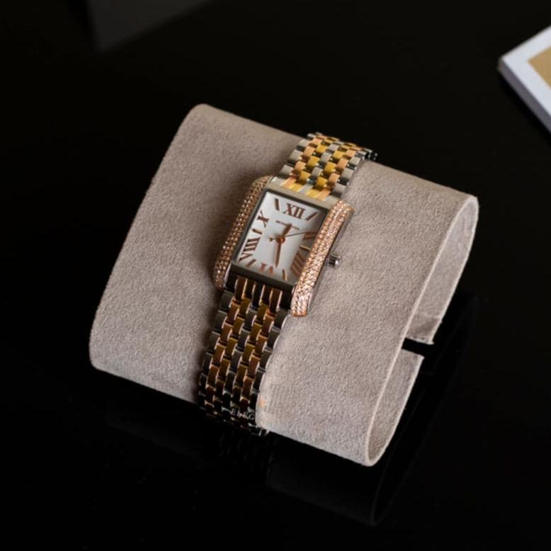 Michael Kors Emery Three-Hand White Dial Two Tone Steel Strap Watch for Women - MK4744