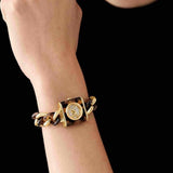  Shop Authentic Michael Kors Chain Lock Analog Silver Dial Two Tone Steel Strap Watch for Women - MK4808 - Luxxuri