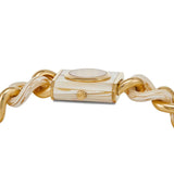  Shop Authentic Michael Kors Chain Lock Analog Crystals Silver Dial Gold Steel Strap Watch for Women - MK4809 - Luxxuri